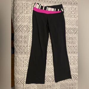 Lululemon slightly flared pants with designed waistband.